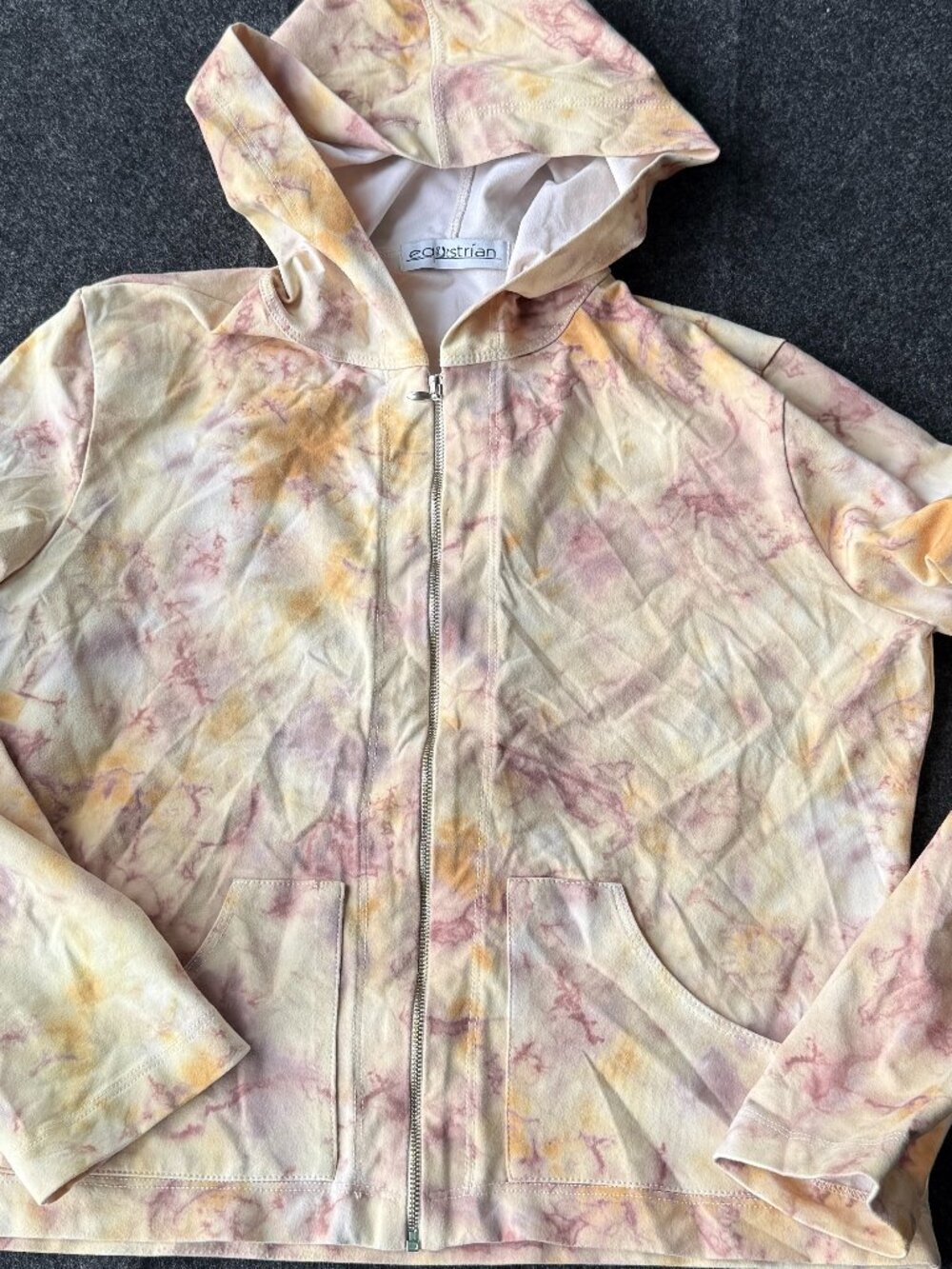 Equestrian Tie Dye Zip Hoodie Women Medium Stretch Riding Jacket